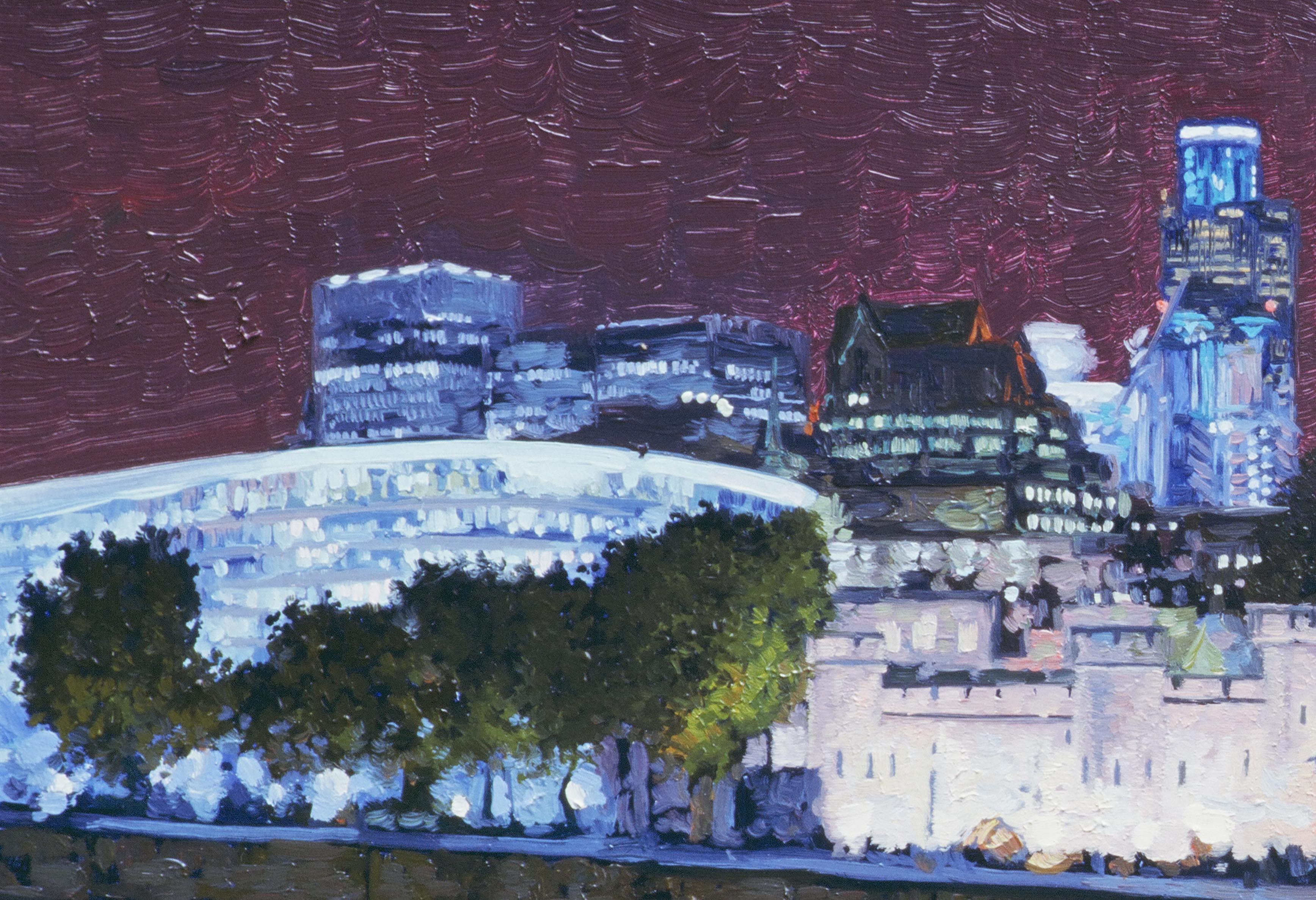 Torre di notte - Painting di Simon Kozhin