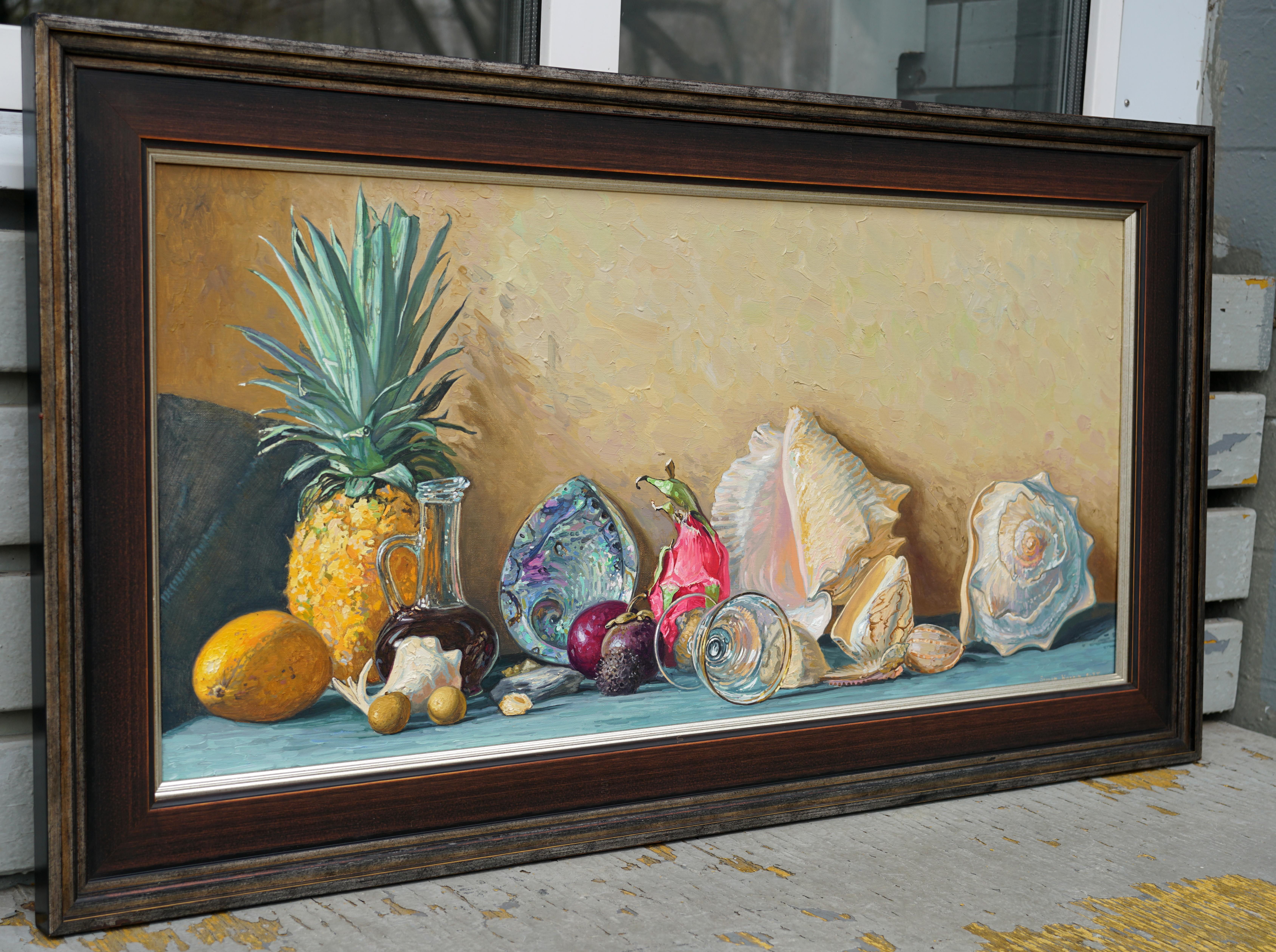 Paraíso tropical - Still-Life Painting Marrón de Simon Kozhin