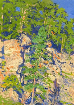 Velikan Stone. Kyn. Chusovaya Painting, Landscape on Canvas, Urals, New, Framed