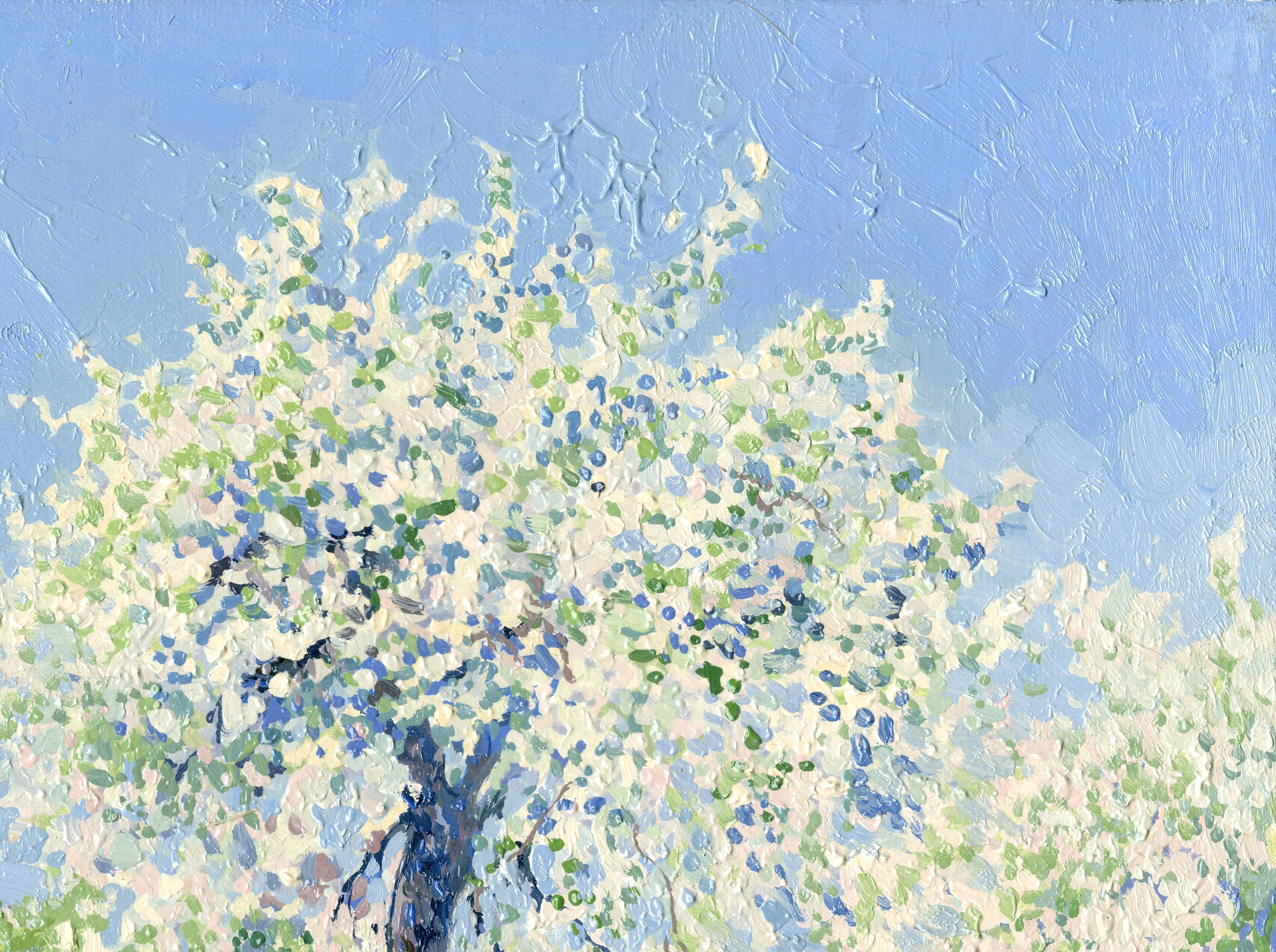 Giardino Voznesensky. Meli in fiore. Kolomenskoe - Painting Impressionismo di Simon Kozhin