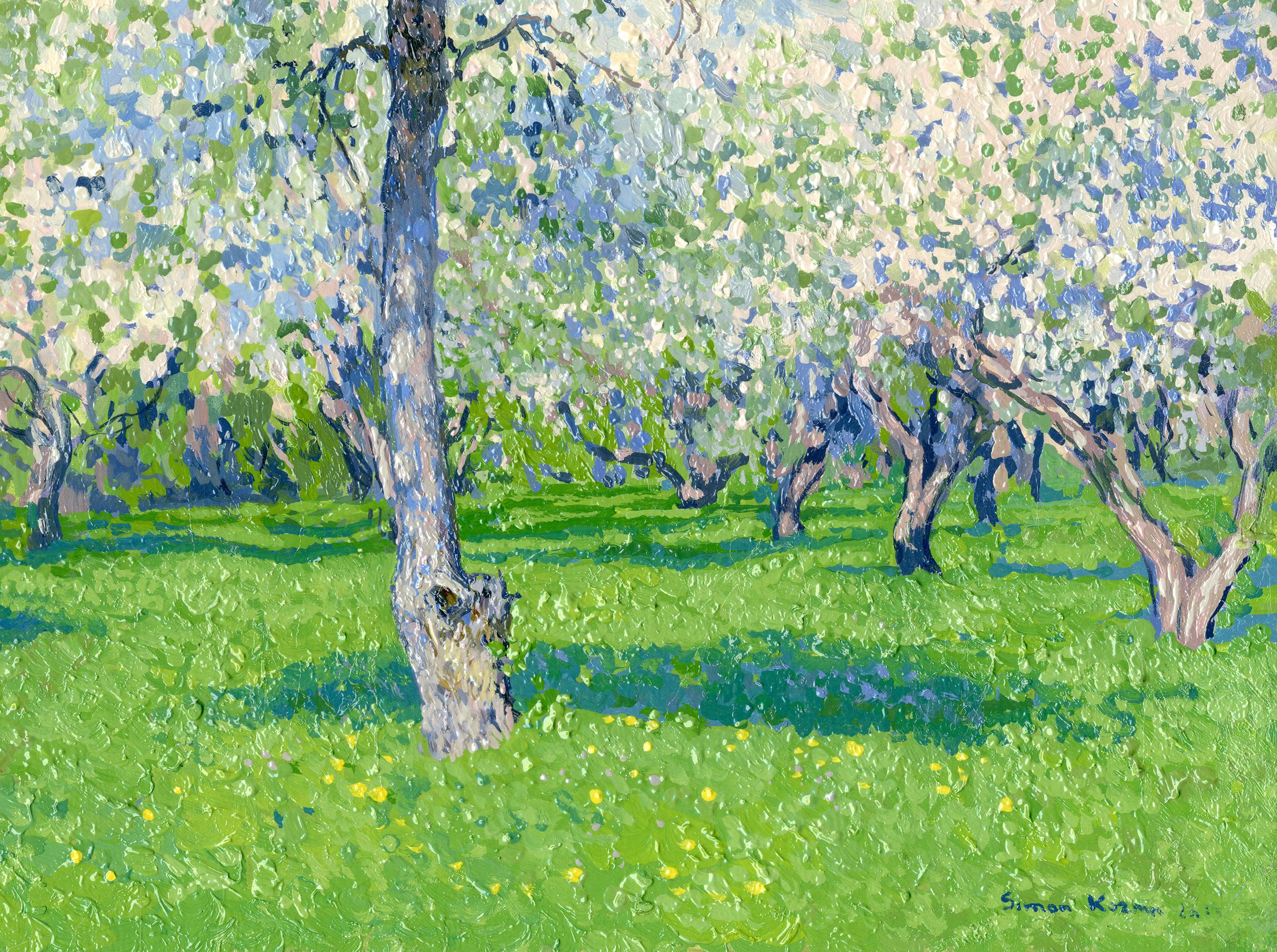 Adoro questo giardino nel parco. Camminando, ti dimentichi dello scorrere del tempo e in primavera, al momento della fioritura, quando i meli indossano un abito da sposa bianco, ti gira la testa. L'atmosfera romantica dà frutti di ispirazione e la