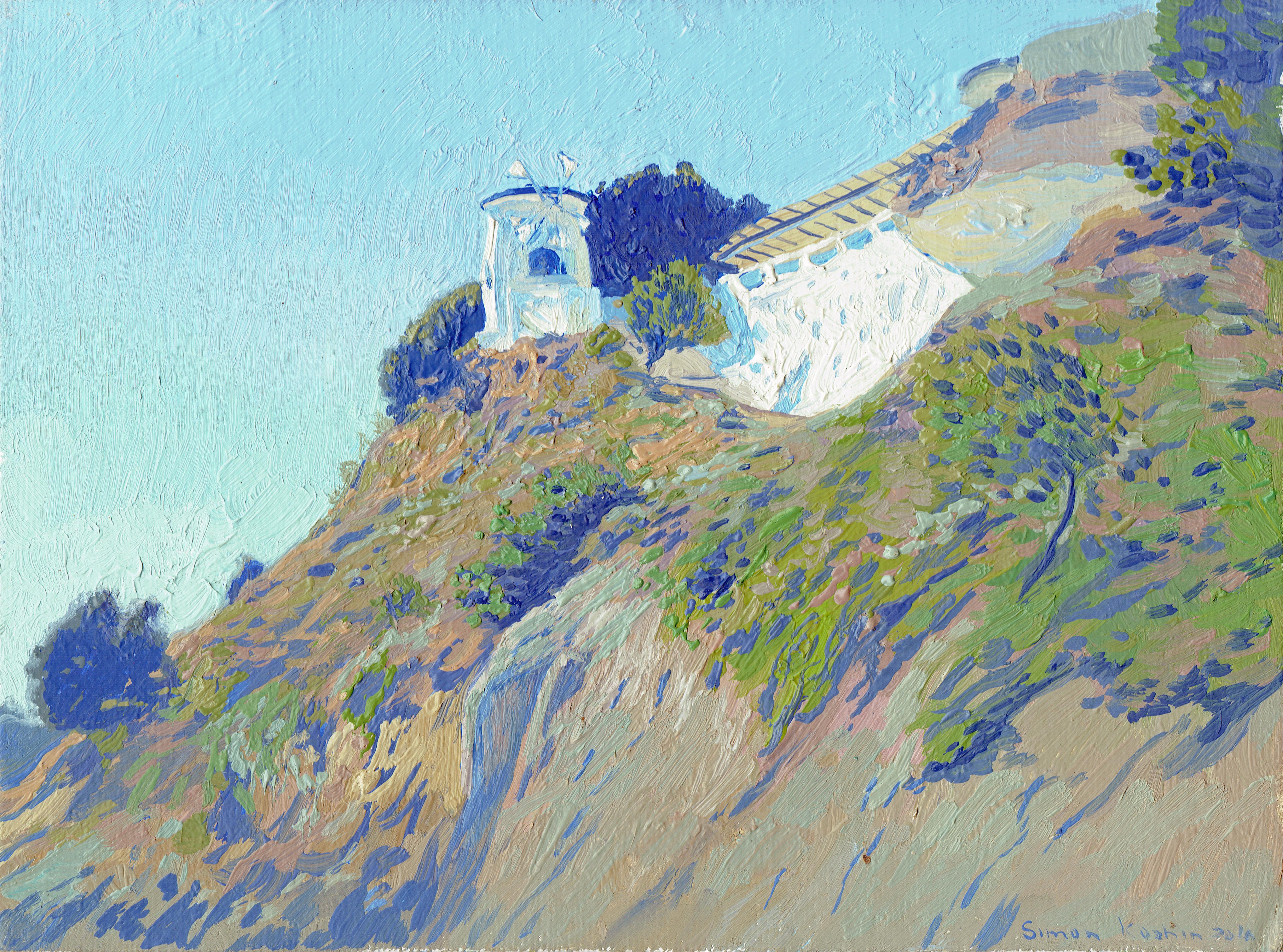 Simon Kozhin Landscape Painting - Windmill in Niforeika