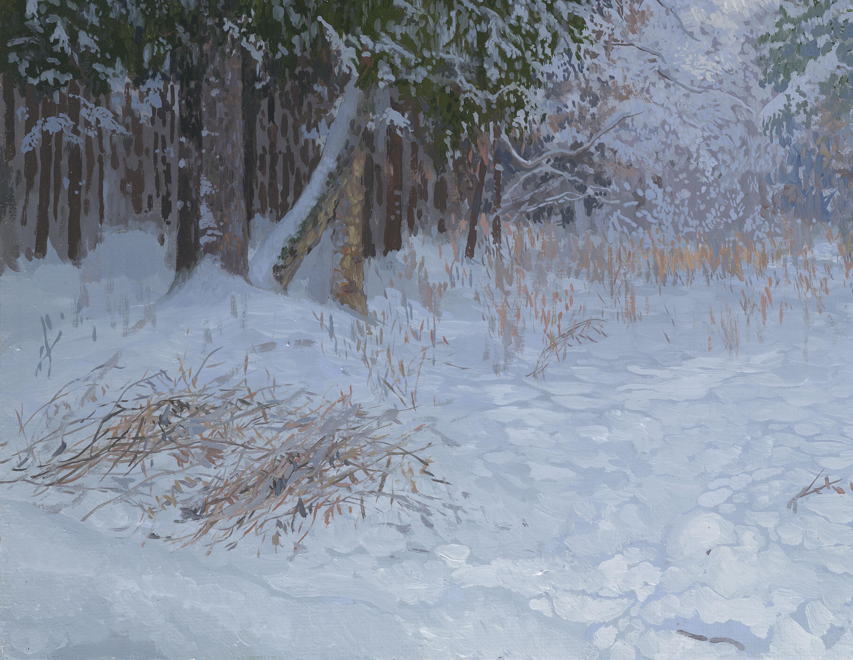 Winter forest - Impressionist Painting by Simon Kozhin