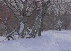 Winter Landscape in Tsaritsyno Park, February, 25x35 cm Painting