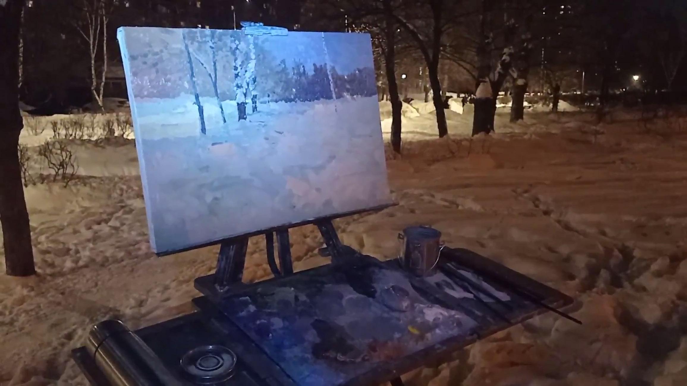 A. Winter Nacht. Maryino im Angebot 14