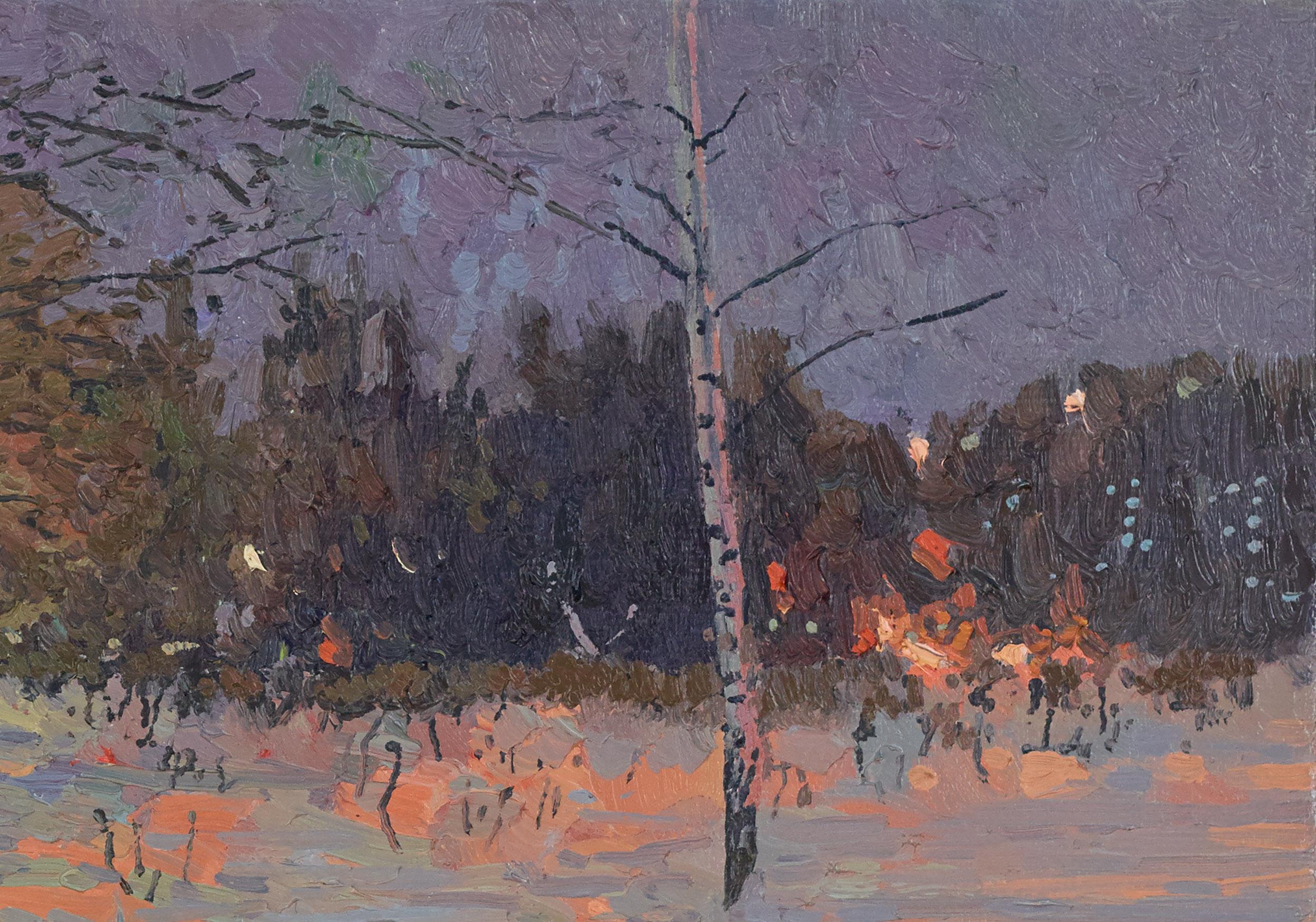 A. Winter Nacht. Maryino (Impressionismus), Painting, von Simon Kozhin