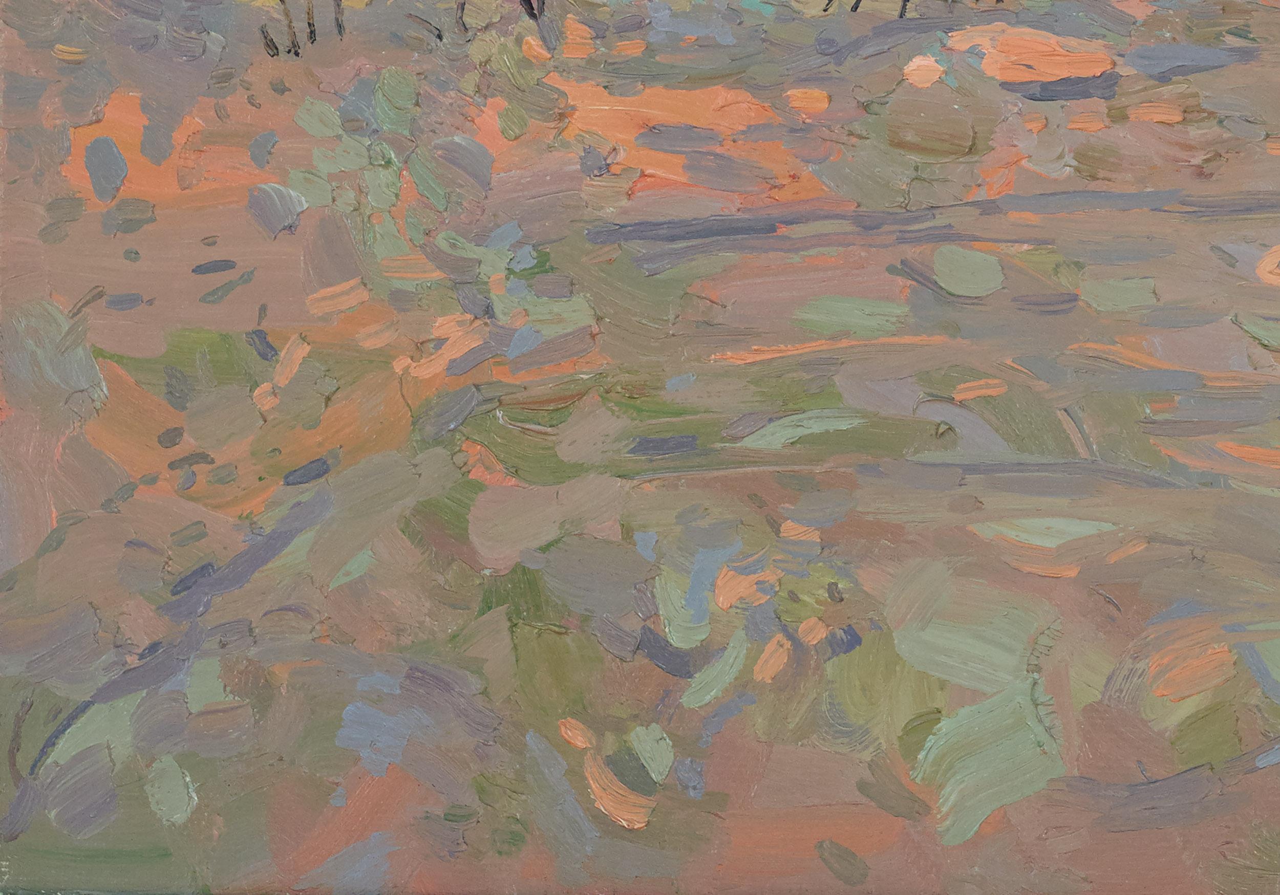 A. Winter Nacht. Maryino (Braun), Landscape Painting, von Simon Kozhin