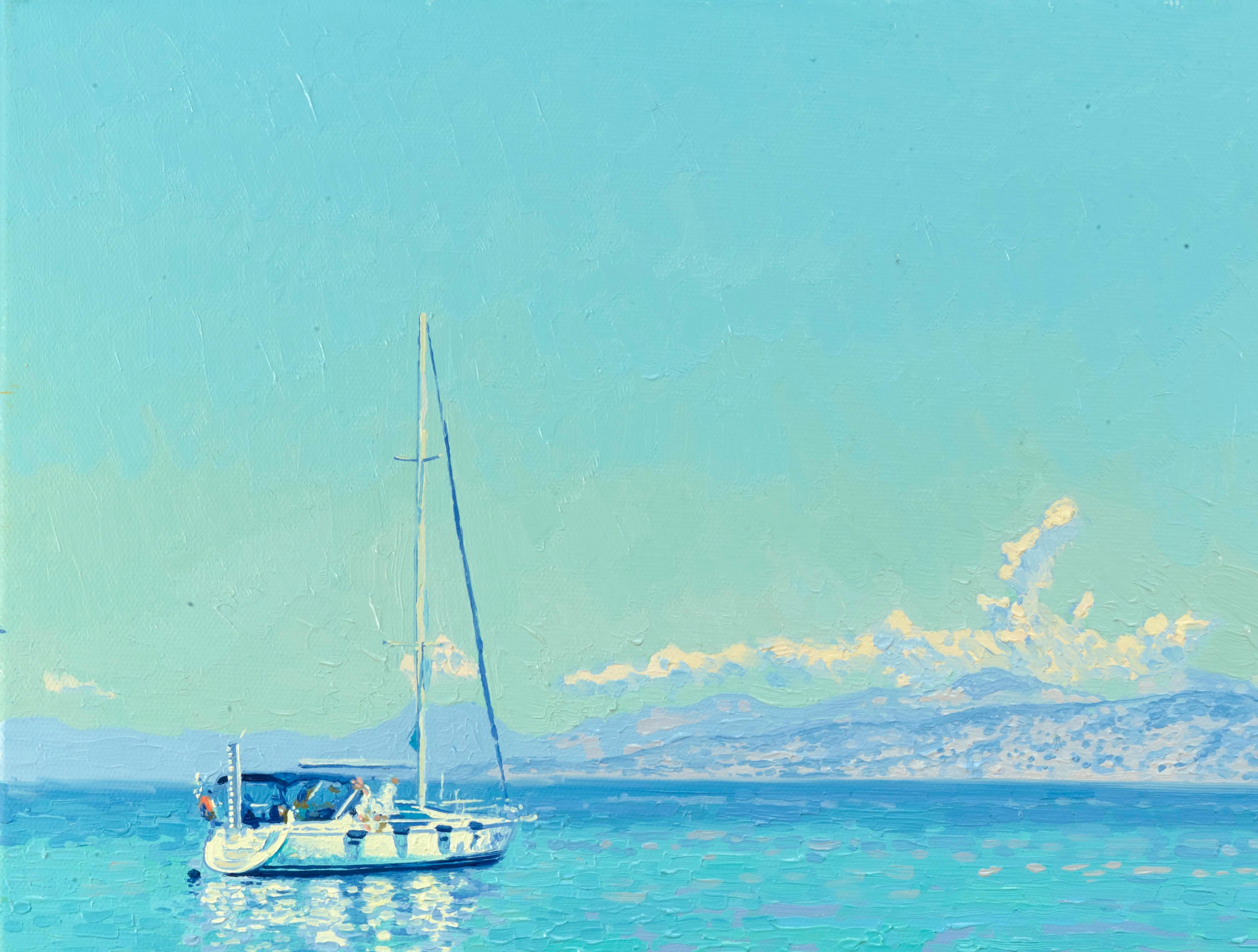 Yates. Corfú - Painting de Simon Kozhin