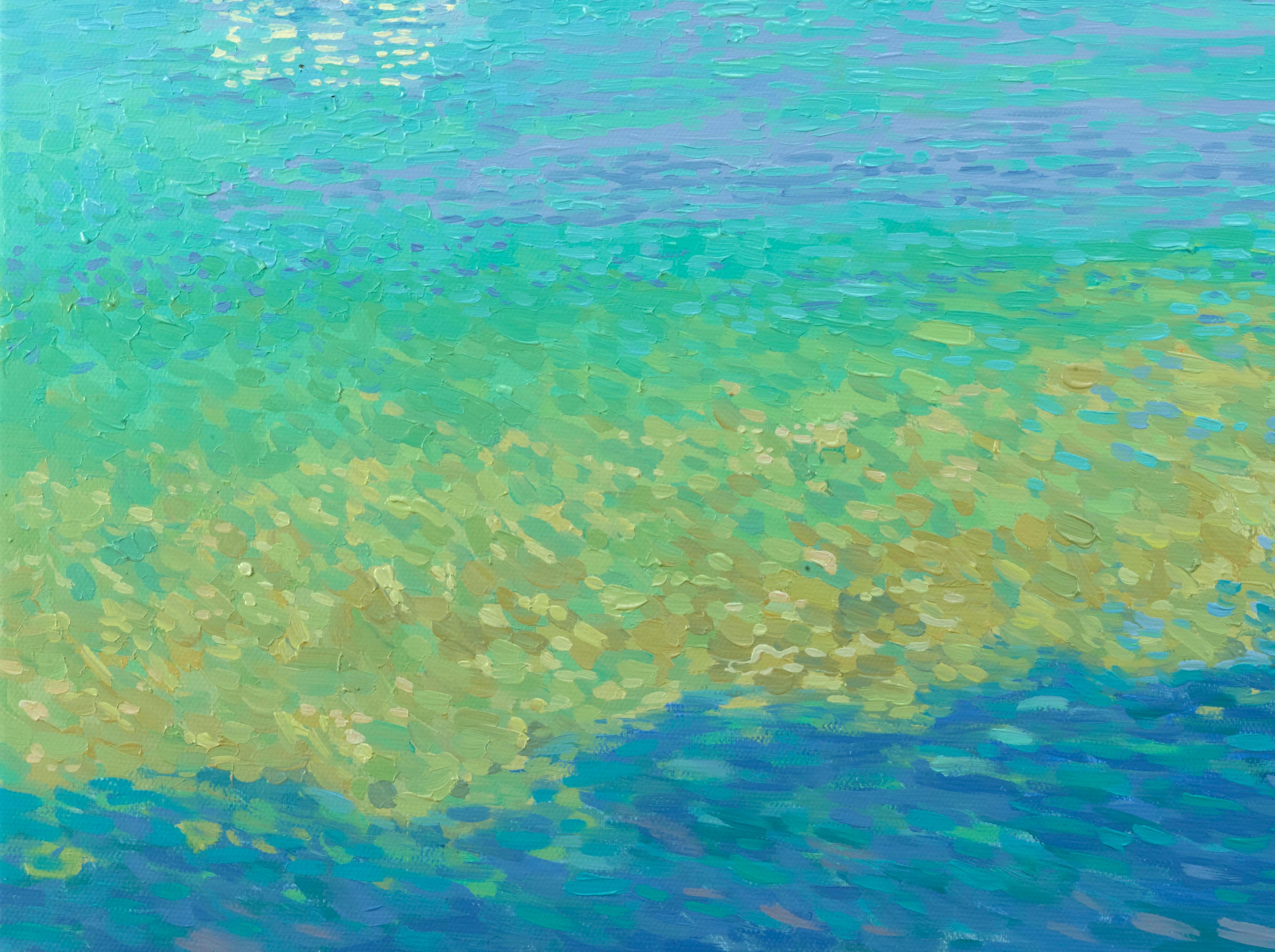 Yates. Corfú - Landscape Painting Azul de Simon Kozhin