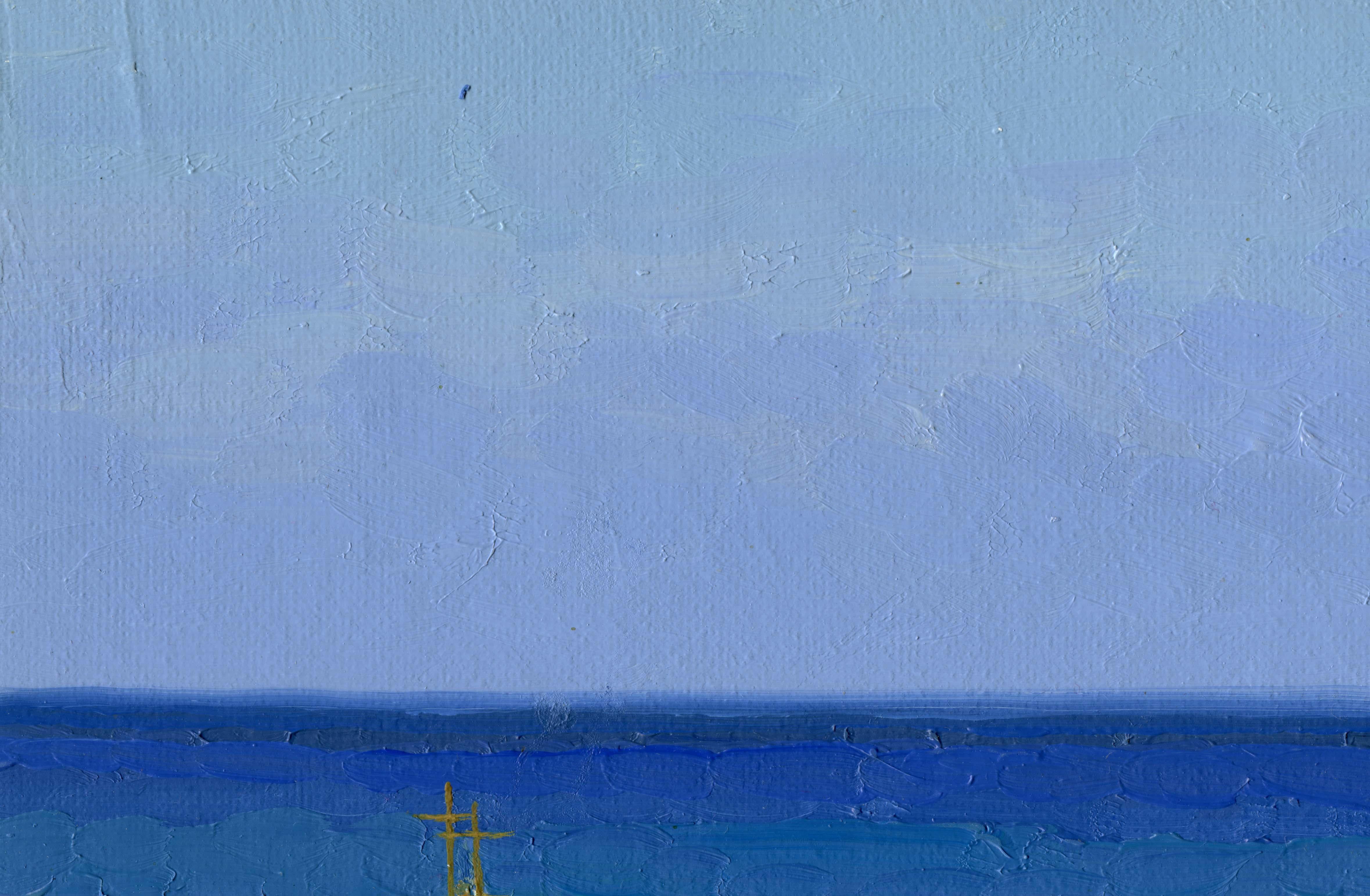 Yachts in the port of Bali - Painting by Simon Kozhin