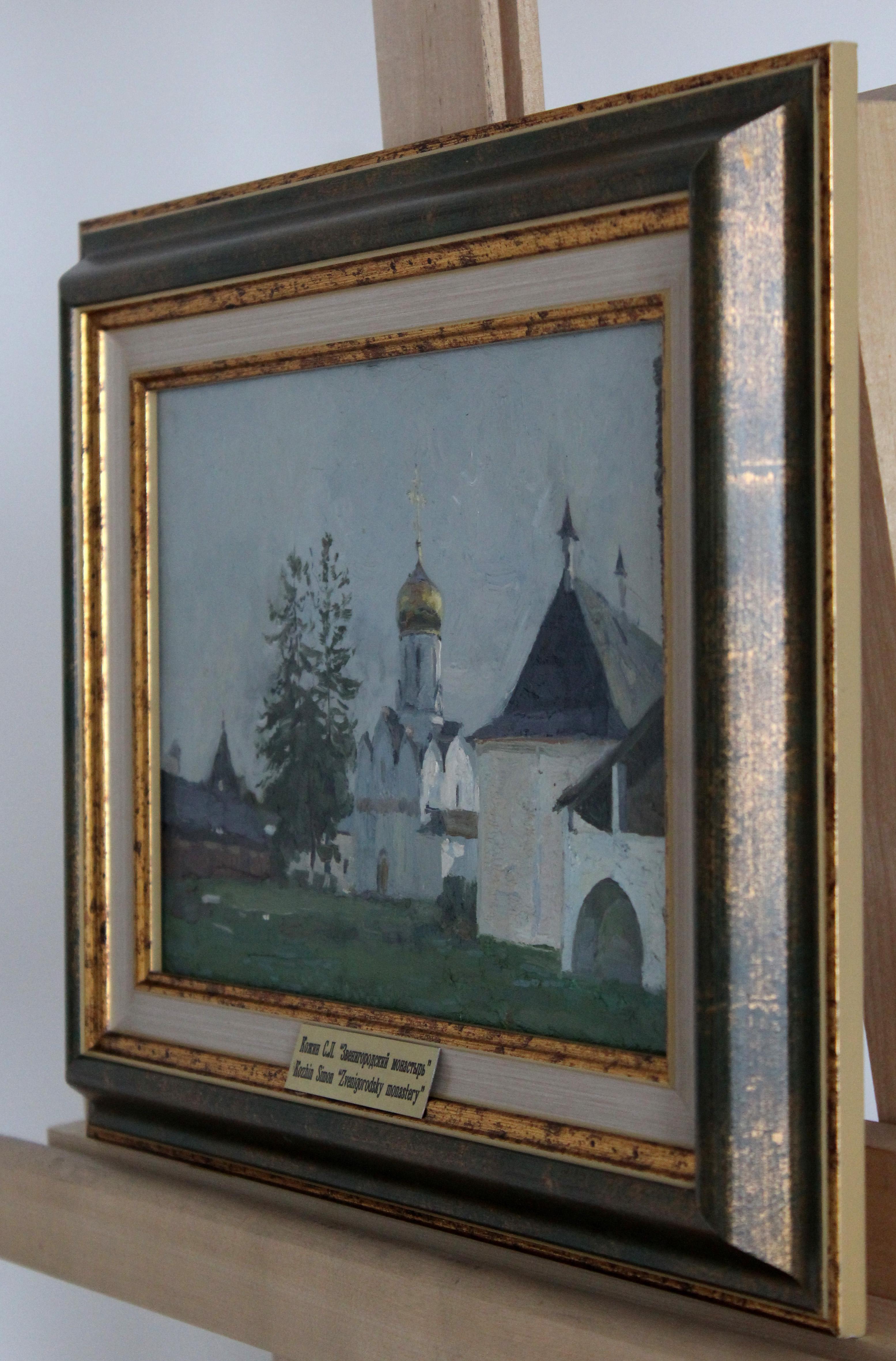 Monasterio de Zvenigorod - Landscape Painting Gris de Simon Kozhin