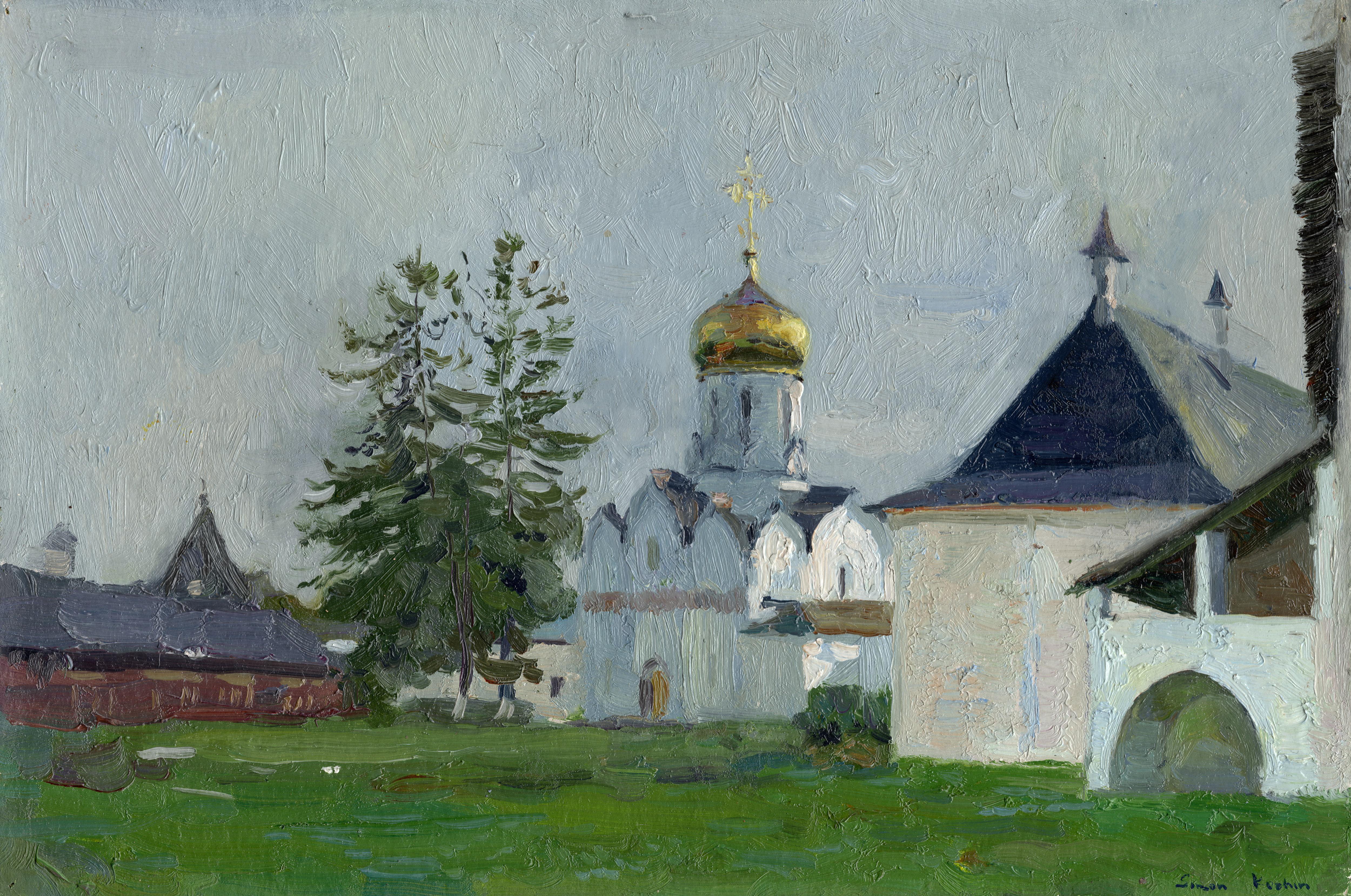 Landscape Painting de Simon Kozhin - Monasterio de Zvenigorod