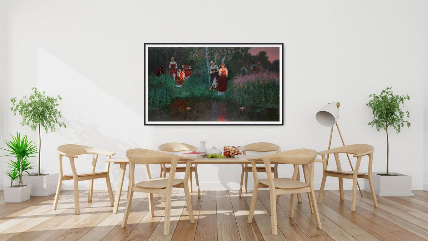 Ivan Kupala. Fortunetelling for wreaths. Figurative Canvas Print by Simon Kozhin For Sale 12