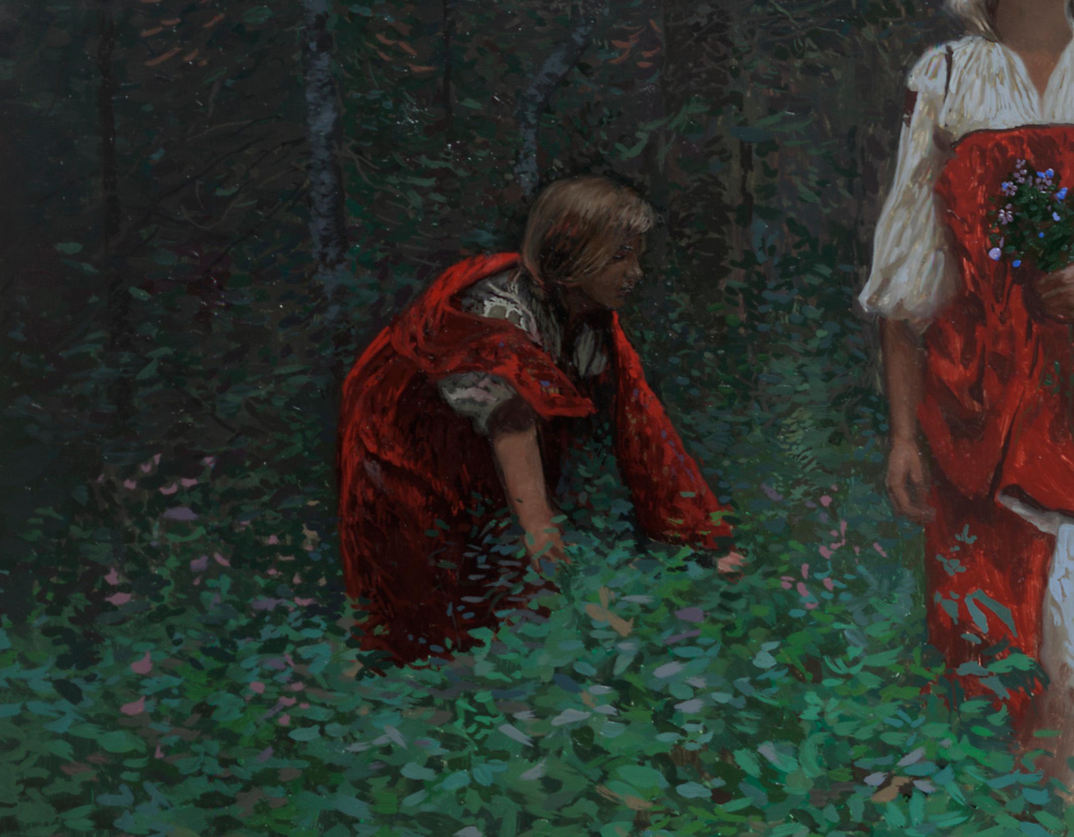 Ivan Kupala. Fortunetelling for wreaths. Figurative Canvas Print by Simon Kozhin For Sale 6