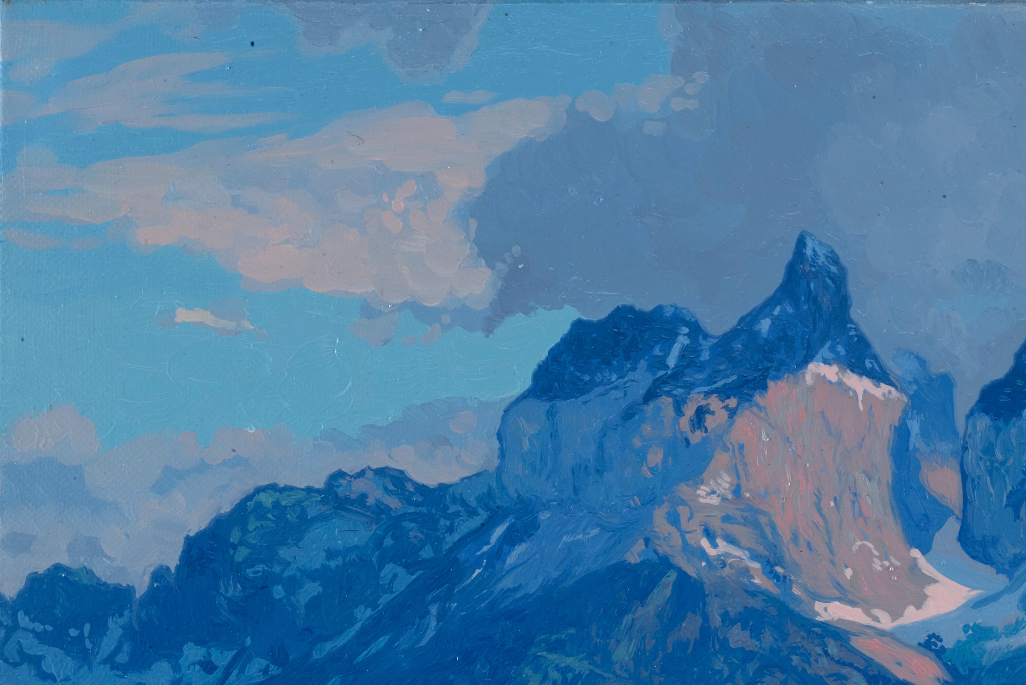 Berge. Patagonien. Chile. Torres del Paine, Druck auf Leinwand von Simon Kozhin 1