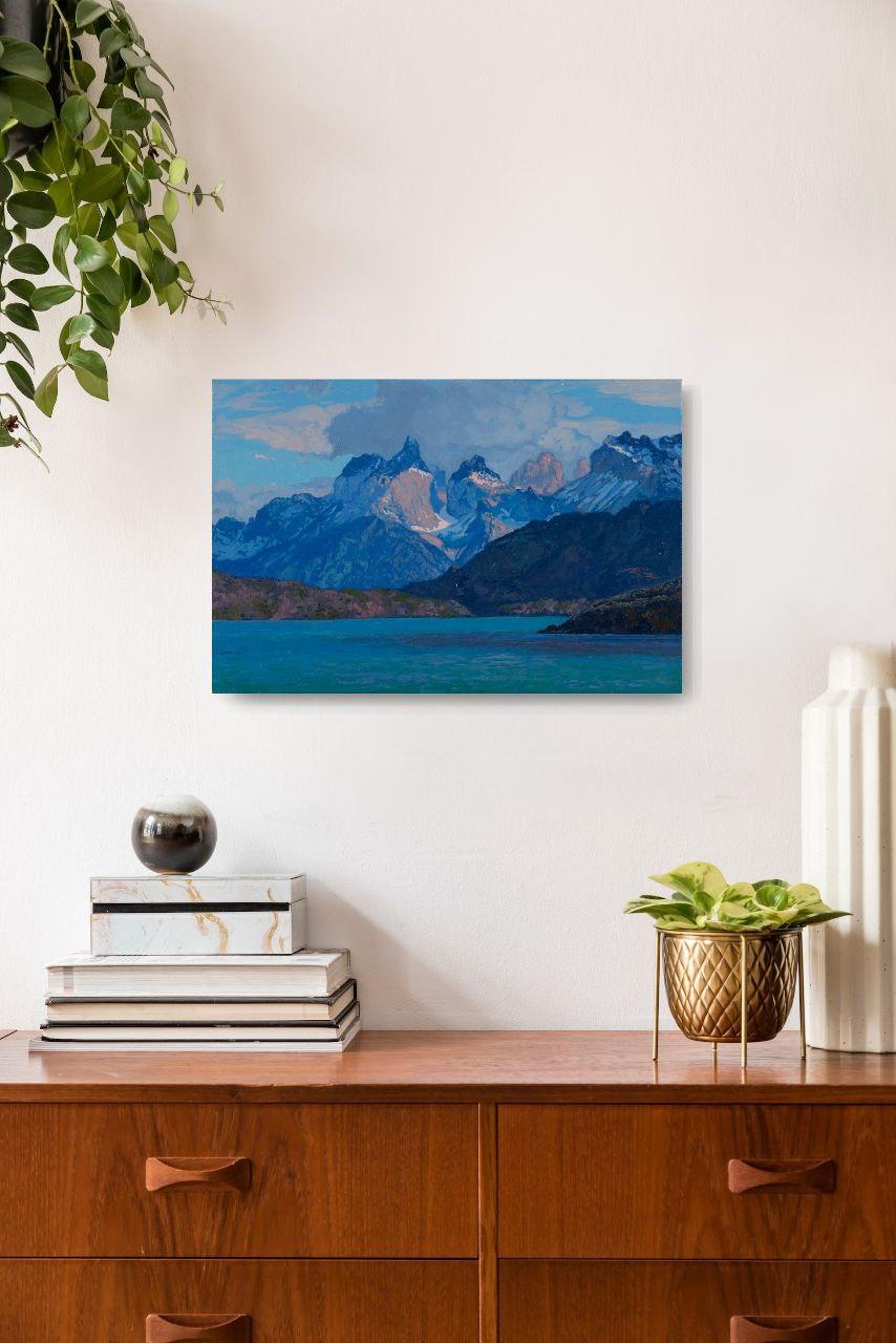 Berge. Patagonien. Chile. Torres del Paine, Druck auf Leinwand von Simon Kozhin 6
