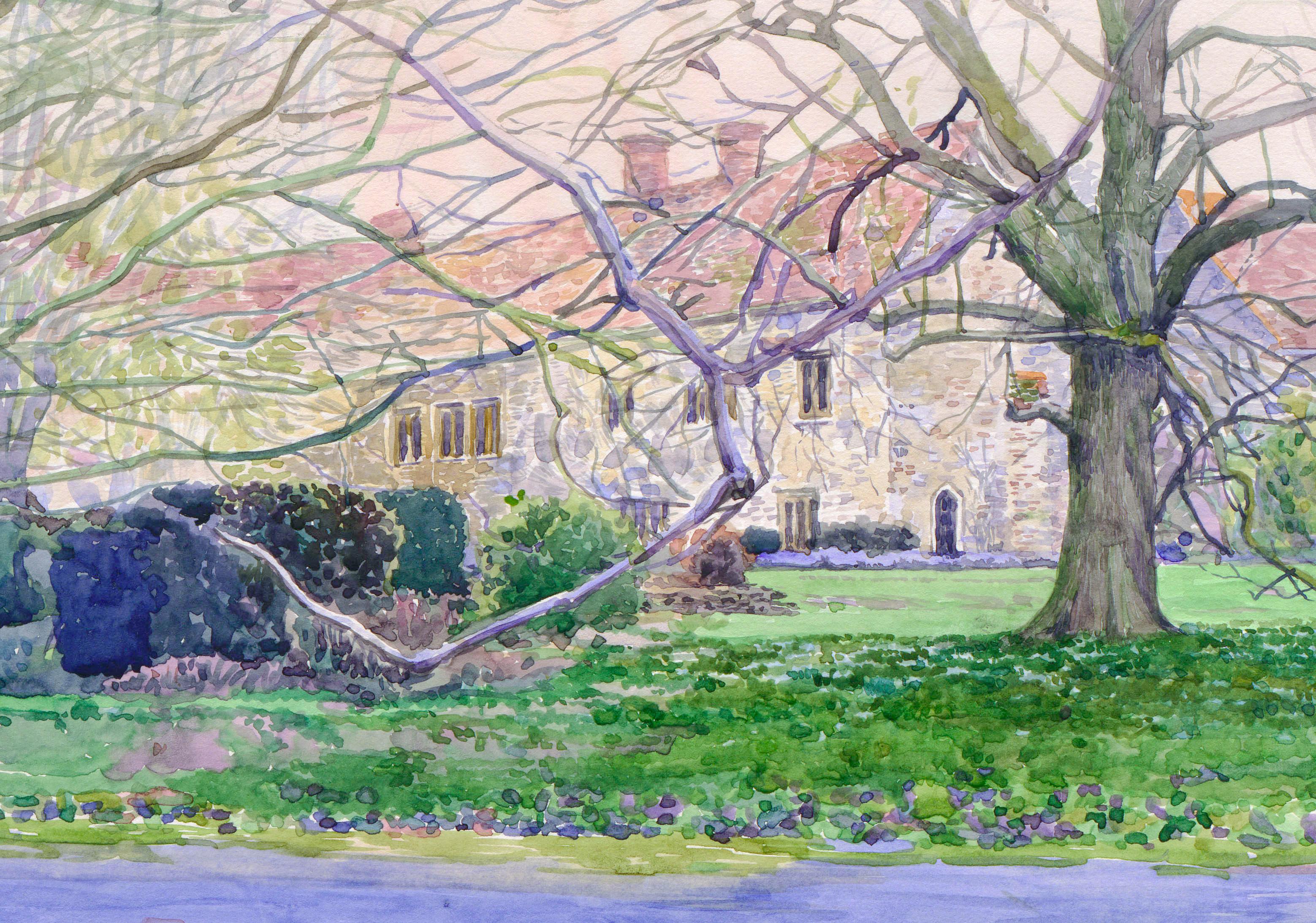 Notley Abbey in England Canvas Print by Simon Kozhin 70x90cm For Sale 1