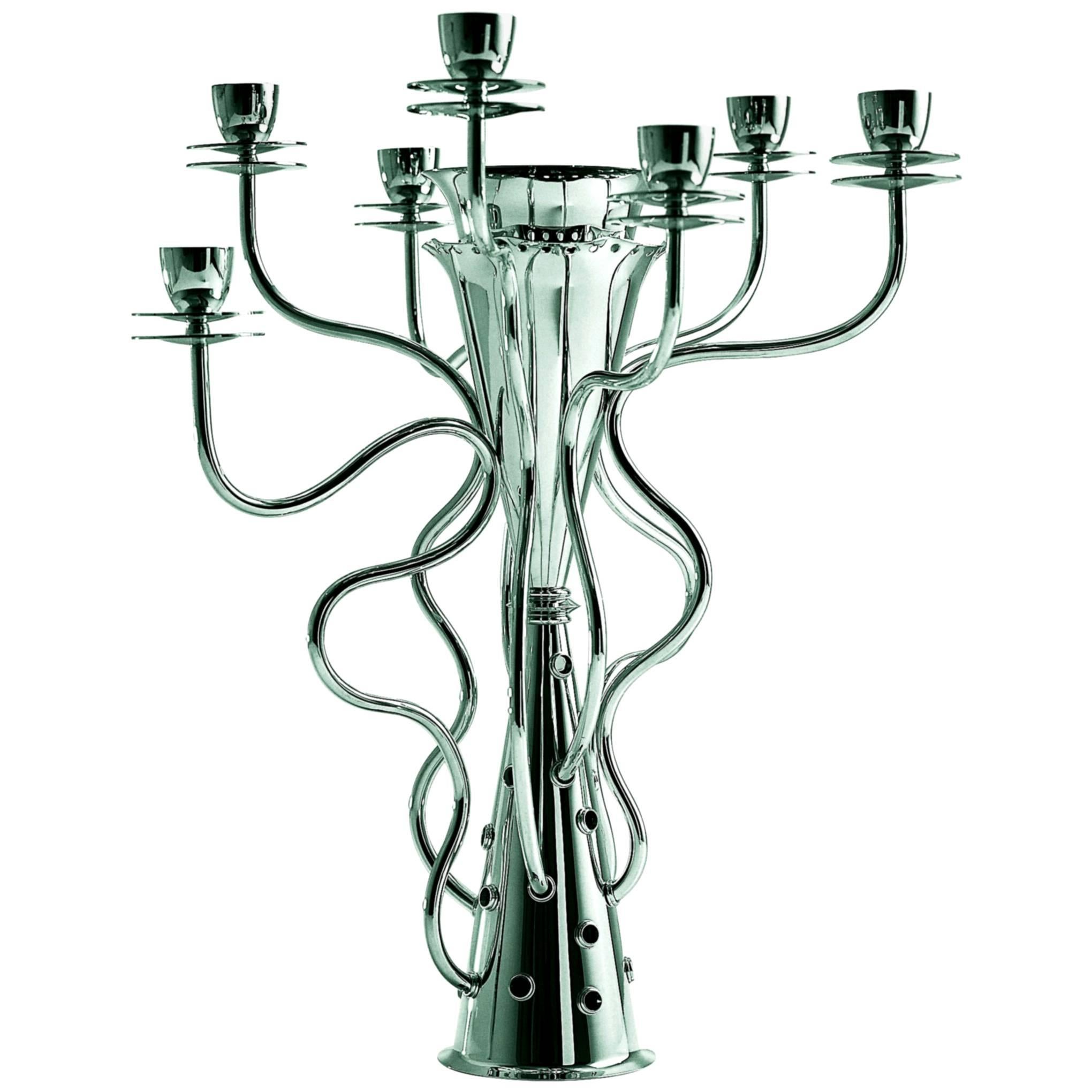 Simon Large Silver Plated Seven-Branched Candleholder by Borek Sipek for Driade