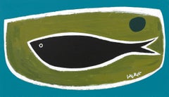 'Black Fish' acrylic painting by contemporary Scottish artist Simon Laurie