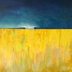 A-Frame - contemporary abstract mountain landscape mixed media canvas