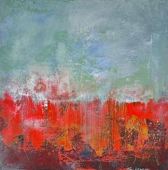 Arriba y Abajo - pintura contemporánea semiabstracta en técnica mixta