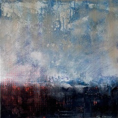 Adrift - contemporary semi-abstract mixed media painting