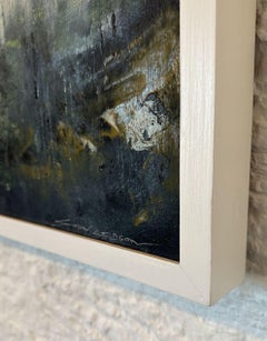 Amber Adrift - peinture contemporaine semi-abstraite en techniques mixtes