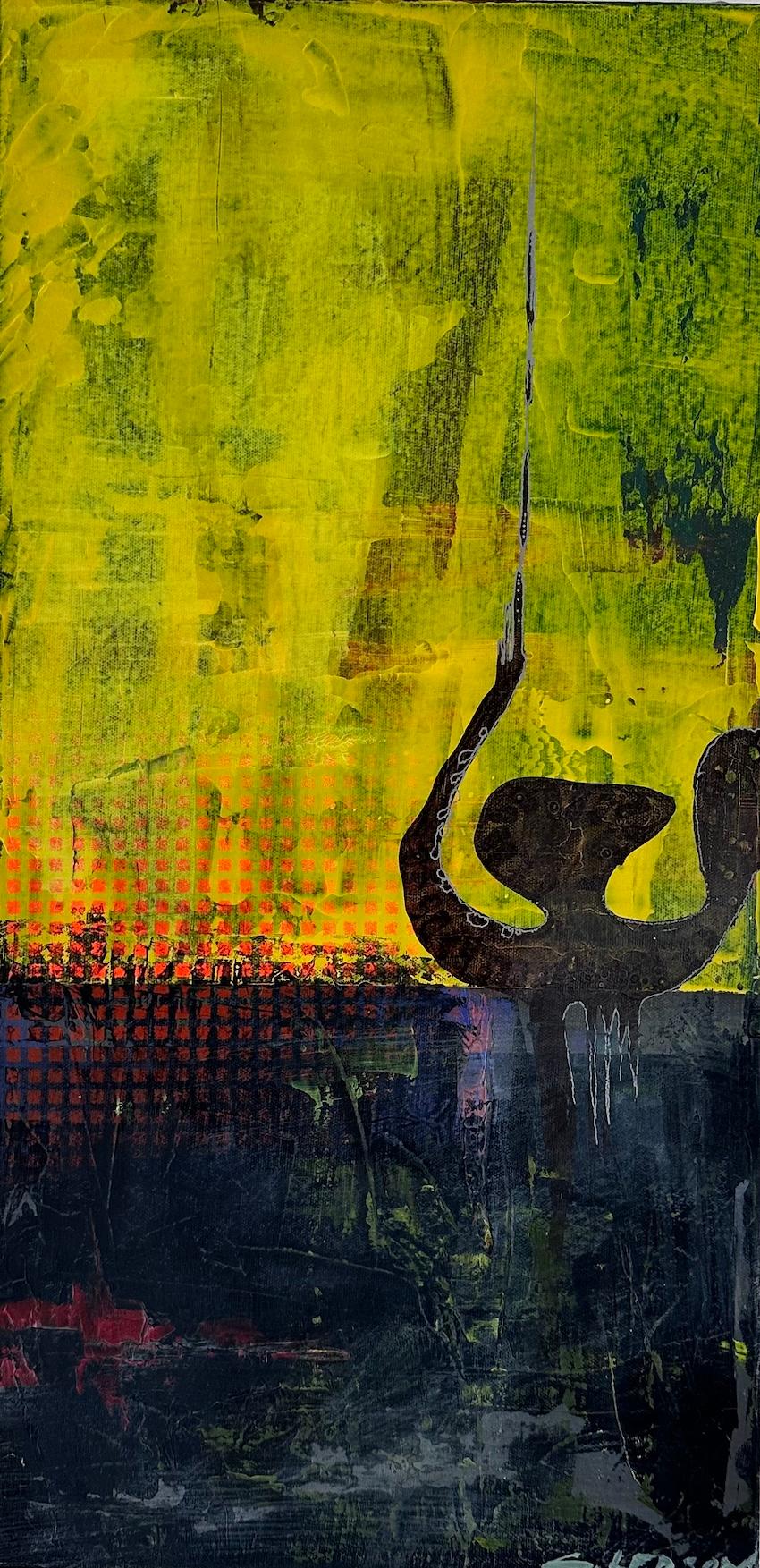 Beneath - contemporary semi-abstract mixed media painting