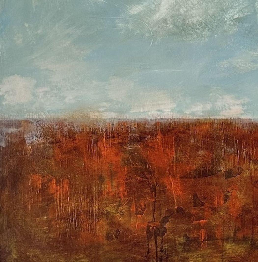 Viento Doblado - pintura contemporánea semiabstracta en técnica mixta - Painting de Simon Ledson