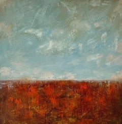 Viento Doblado - pintura contemporánea semiabstracta en técnica mixta