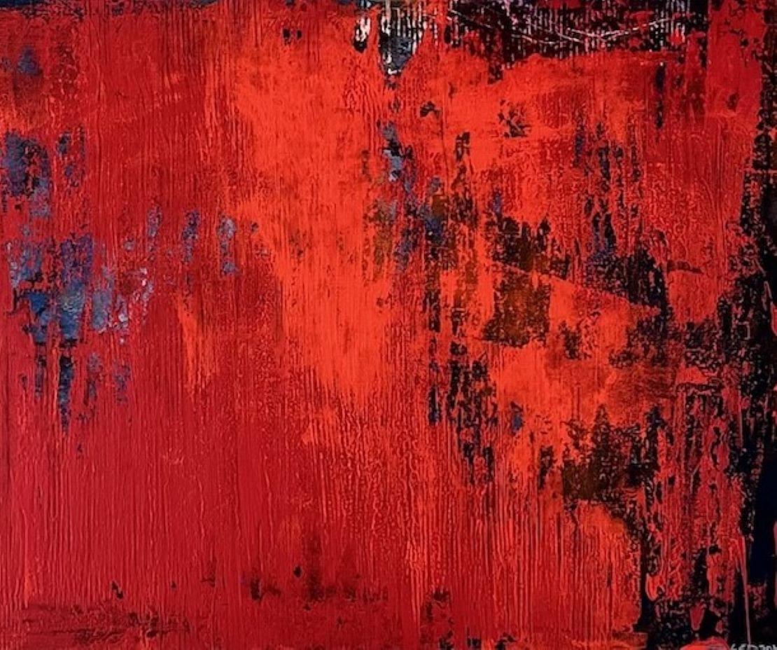 Más allá - pintura contemporánea semiabstracta de técnica mixta - Mixed Media Art Contemporáneo de Simon Ledson