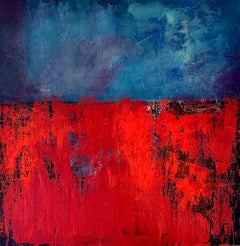 Más allá - pintura contemporánea semiabstracta de técnica mixta