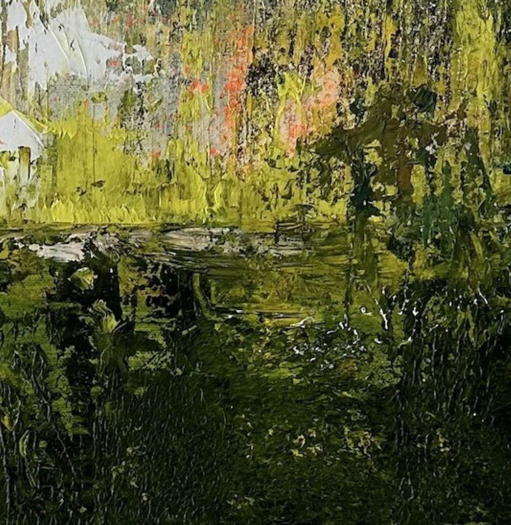 Come Winter - peinture contemporaine semi-abstraite en techniques mixtes - Contemporain Mixed Media Art par Simon Ledson