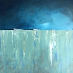 Off the Point - paisaje abstracto contemporáneo lienzo en técnica mixta