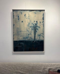 Palm Reoccur - quadro astratto contemporaneo di paesaggio costiero sulla spiaggia