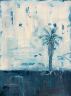 Palm Reoccur - contemporary abstract landscape coastal seaside beach painting