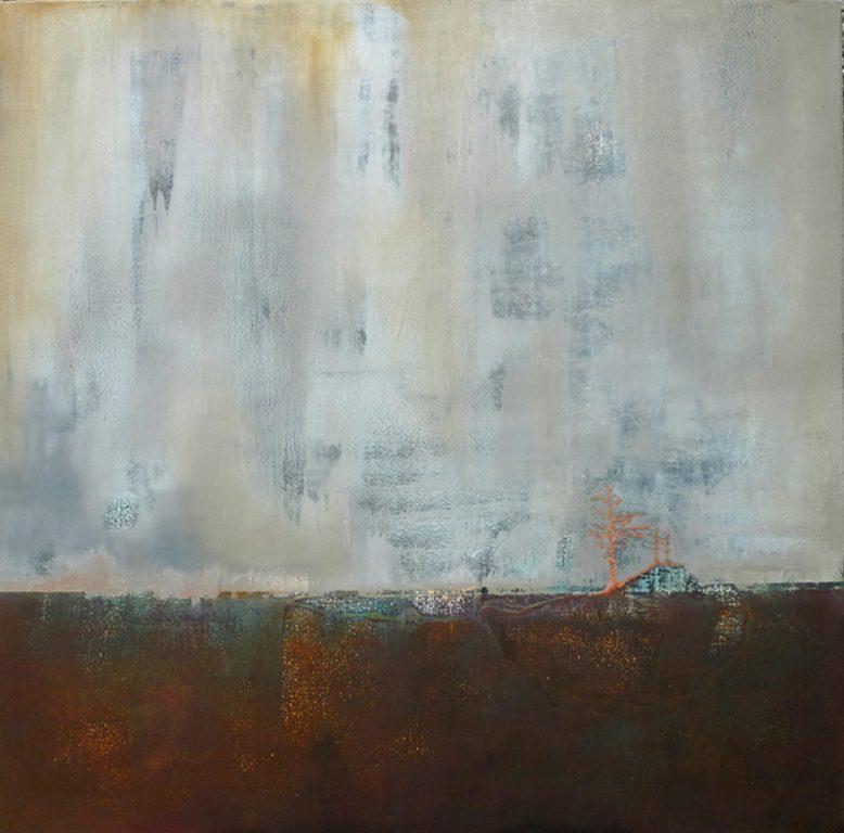 Powerless Move - contemporary landscape abstract mixed media painting