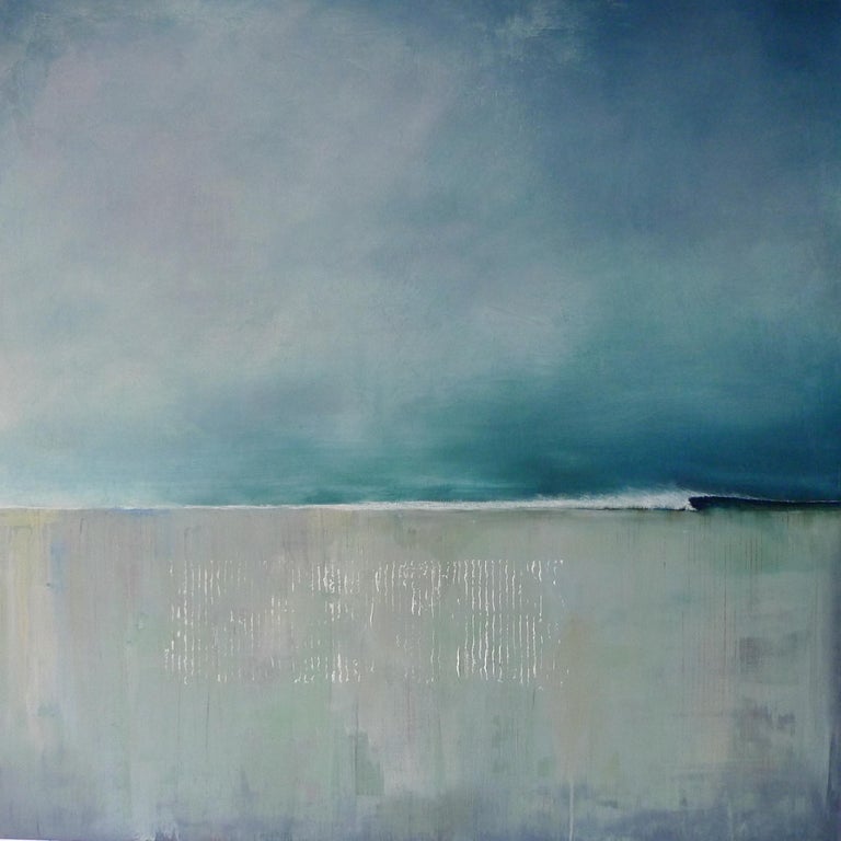 Simon Ledson Sticks L Contemporary Abstract Blue And Grey Surf