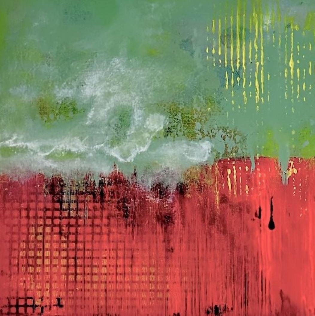 Sudden Change - pittura contemporanea semi-astratta a tecnica mista - Mixed Media Art Contemporaneo di Simon Ledson