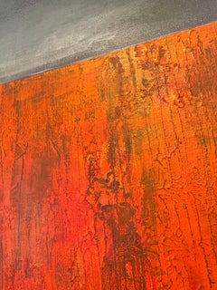 The Point TanTan - R - contemporary abstract seascape wave blue red oil painting