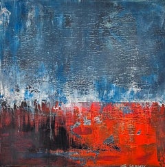 Windswept - peinture contemporaine semi-abstraite en techniques mixtes