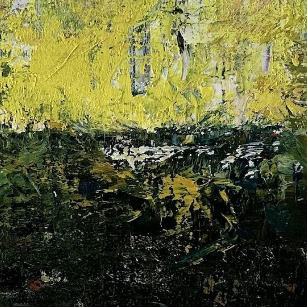 Winter Fades - peinture contemporaine semi-abstraite en techniques mixtes - Contemporain Painting par Simon Ledson