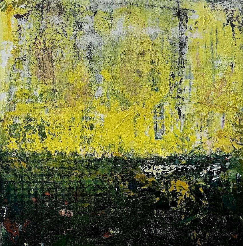 Winter Fades - contemporary semi-abstract mixed media painting