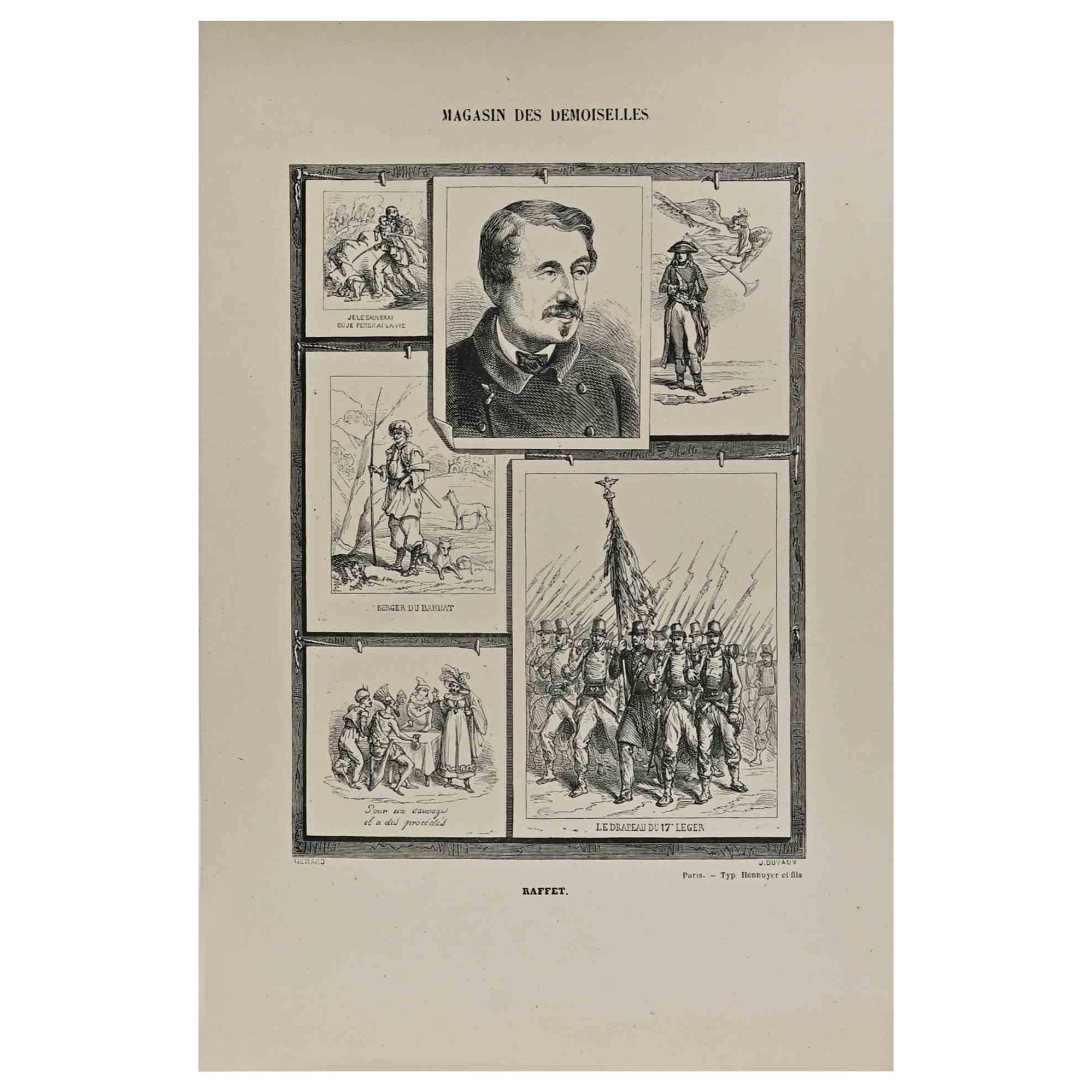Raffet est une lithographie réalisée par Simon Louis Gérard au cours du 19e siècle.

Bon état.
