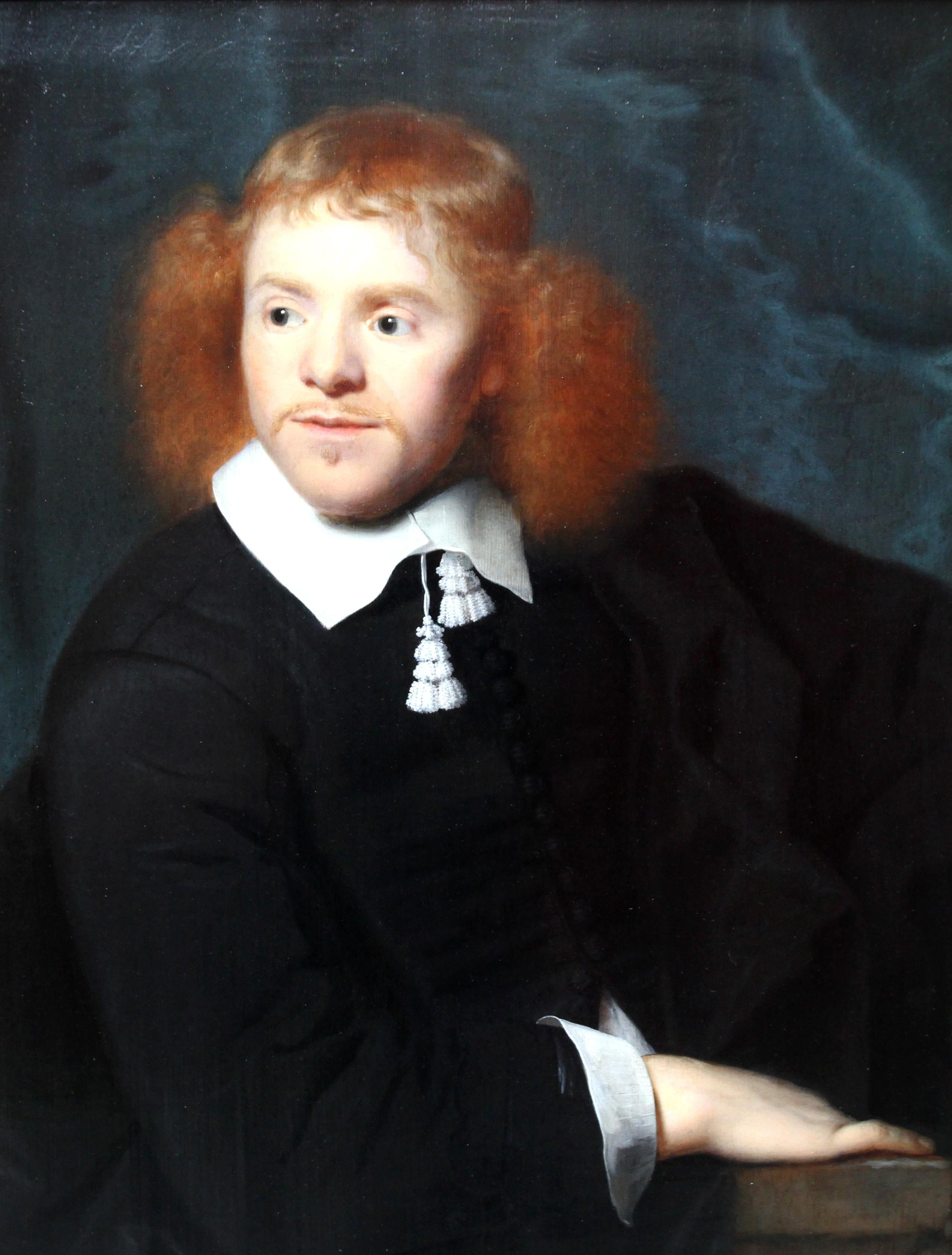 Dutch Golden Age Portrait - Old Master 17thC art male portrait oil painting  - Painting by Simon Luttichuys