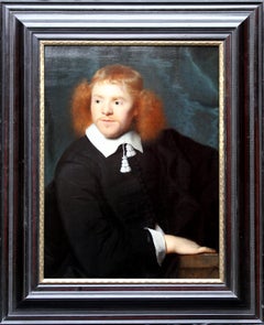 Antique Dutch Golden Age Portrait - Old Master 17thC art male portrait oil painting 