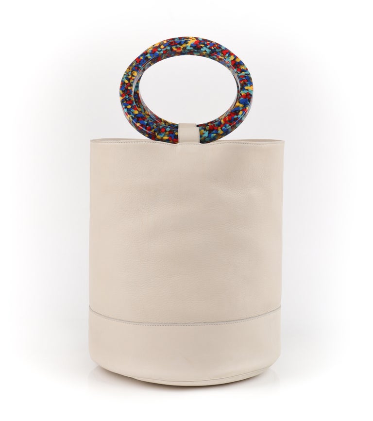SIMON MILLER “Bonsai” 30 Off-White Multi-Color Ring Handle Nubuck ...