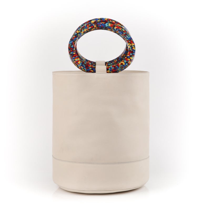 SIMON MILLER “Bonsai” 30 Off-White Multi-Color Ring Handle Nubuck ...