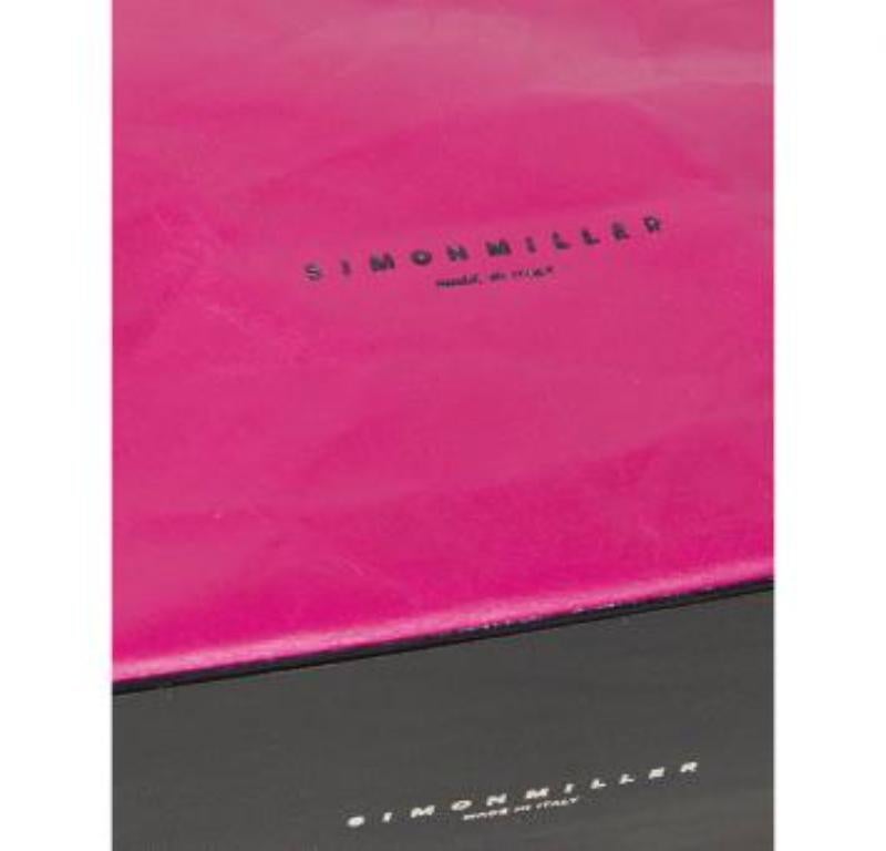 Simon Miller Pink/Black Leather Small Lunch Bag Clutch im Zustand „Relativ gut“ im Angebot in Dubai, Al Qouz 2