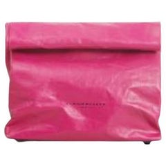 Simon Miller Pink/Black Leather Small Lunch Bag Clutch